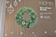 Small Christmas Wreath with Battery Lights