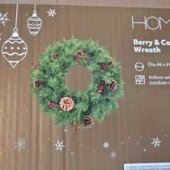 Small Christmas Wreath with Battery Lights