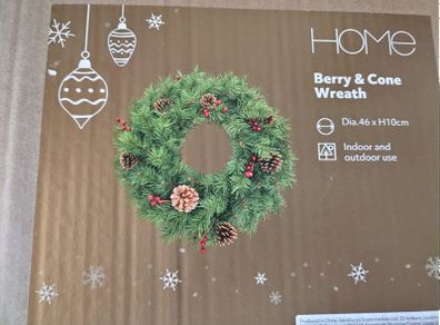 Small Christmas Wreath with Battery Lights