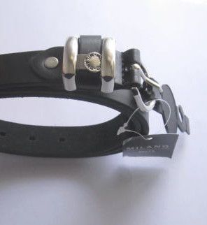 Smooth Black Leather Belt Milano Design