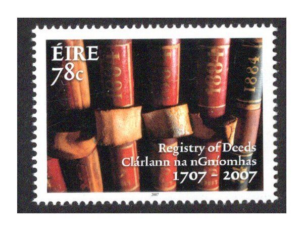 2007 Ireland 300th Anniversary of The Registry of Deeds Act Commemorative Stamp Mint Never Hinged (MNH)
