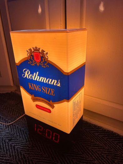 Extremely rare Rothmans wall mounted display clock light