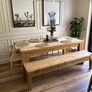 Dining table with chairs and bench Image 7