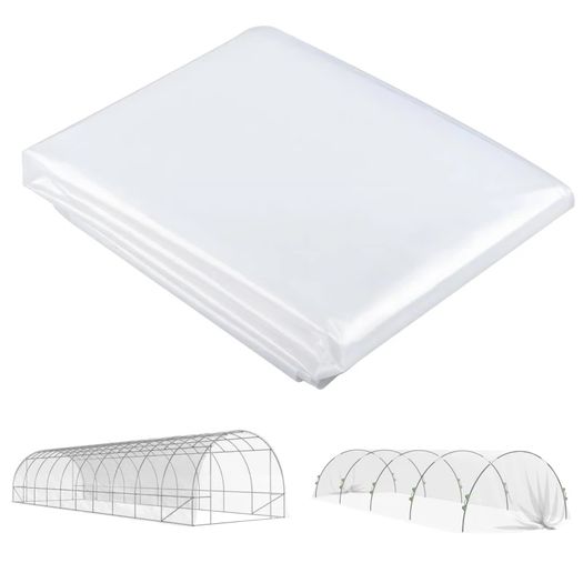 6 X 10m Heavy Duty (150um/6mil) Polypropylene Greenhouse Cover Replacement, UV Resistant Waterproof Plastic Polytunnel Cover, Clear