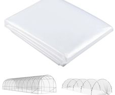 6 X 10m Heavy Duty (150um/6mil) Polypropylene Greenhouse Cover Replacement, UV Resistant Waterproof Plastic Polytunnel Cover, Clear