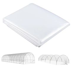 6 X 10m Heavy Duty (150um/6mil) Polypropylene Greenhouse Cover Replacement, UV Resistant Waterproof Plastic Polytunnel Cover, Clear