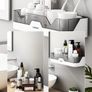 Set of 2 Bathroom Shelves, No Drilling Bathroom Shelves, Shower Shelf, Plastic Shower Baskets, Wall Mounted, for Kitchen and Bathroom Image 4