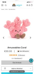 New JELLYCAT Amuseable Coral
