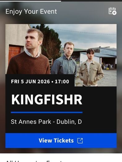 2x Kingfisher tickets Kingfishr