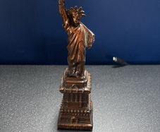 Old Statue of Liberty New York 8.25 Spelter Miniature Souvenir Building Copper