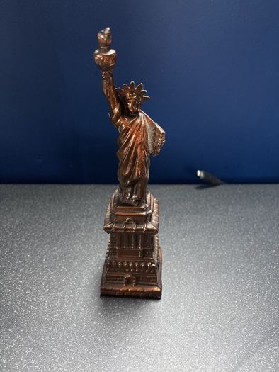 Old Statue of Liberty New York 8.25 Spelter Miniature Souvenir Building Copper