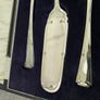 Vintage/antique three-piece silver-plated epns serving set in a fabric-lined box Image 3