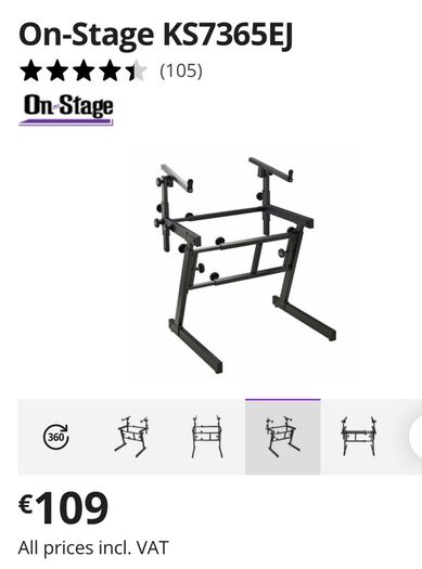 On Stage Two Tier Keyboard Stand. Only used at home. Pictures to follow as it's in family home.