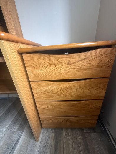 Wooden desk and  matching 4 drawer locker