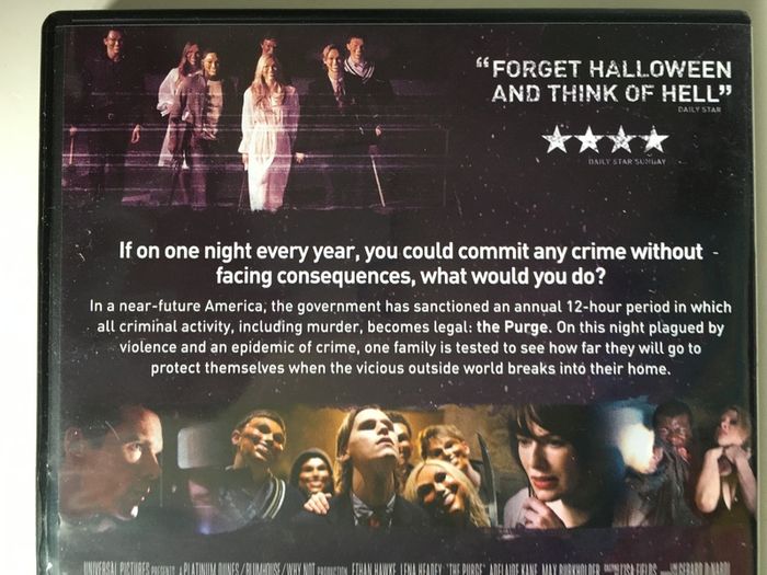 The Purge [2013] Ethan Hawke, Lena Headey, Adelaide Kane & Max Burkholder [Movie DVD]