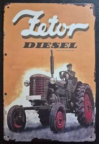 Zetor tractors , vintage style metal sign .