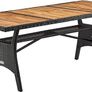Weatherproof Patio Dining Table 8 seater with Storage Shelf  Acacia Wood & Rattan, Seats 8 Polyrattan Garden Dining Table with FSC Acacia Wood Top 190 x 90 cm Weatherproof Outdoor Table Image 4