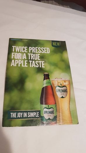 3 x advertising show cards ,,nice condition,,collectors item,,price includes post to anywhere in ireland thank you, take as is,some wear ,,applemans,Heineken, orchards thieves,,