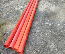 Red 125mm electric cable duct