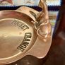 Vintage "Pocket Change" Embossed Brass Coin Trinket Valet Dish Desk Tray Money Pin Dish Image 5