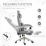 Vinsetto High Back Office Chair Reclining w/ Footrest Grey Image 6