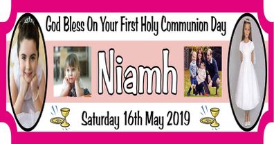 Personalised Communion Banner Poster with photos
