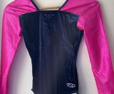 Z Leotard Lycra size 38 navy pink diamonte detail New with tags