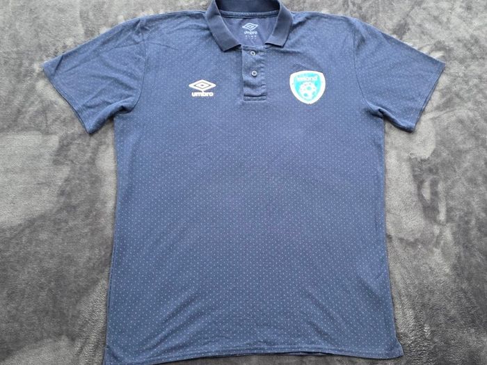 Ireland Football Umbro Geometric Patterned Polo Shirt Mens Large