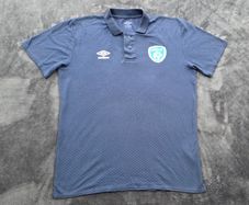 Ireland Football Umbro Geometric Patterned Polo Shirt Mens Large