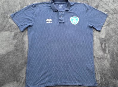 Ireland Football Umbro Geometric Patterned Polo Shirt Mens Large
