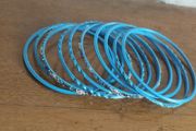Beautiful bracelets in turquoise blue.