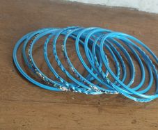 Beautiful bracelets in turquoise blue.