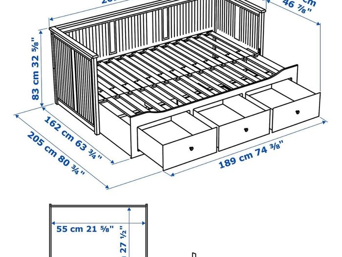 IKEA Hemnes guest/day bed incl. One Vannareid mattress