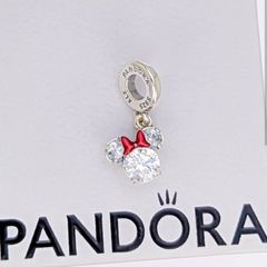 Pandora Disney Sparkling Minnie Mouse Silhouette Dangle Charm New