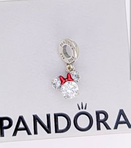 Pandora Disney Sparkling Minnie Mouse Silhouette Dangle Charm New