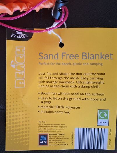 Crane Orange and Navy Sand Free Blankets