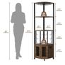 Corner Bar Cabinet with Glass Holder, 4 Tier Liquor Wine Cabinet with Metal Mesh Doors, Buffet Cabinet Wine Rack Cabinet with Anti-tip Kit for Home Coffee Bar Liquor and Wine Storage Image 2