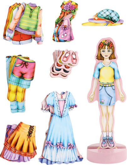 New in wooden box - Magnetic Dress up Doll