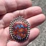 Native American Mid Century Sterling Silver Agate Pendant Image 3