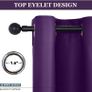 NEW SALE | Purple Curtains Blackout- Short Rings Top Thermal Curtains for Home Decor Light Blocked Aubergine Curtains Window Treatment for Bedroom, 2 Panels Image 5