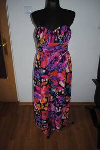 Miss N Next strapless multi colour maxi dress size UK12/14 EU40/42 Postage included
