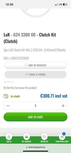 2L Tdi clutch kit