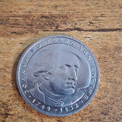 Germany, 5 Deutsche Mark 1982 D, Johann Wolfgang von Goethe - free standard postage