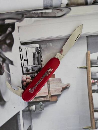 Vintage Victorinox Bantam 84mm Swiss Army Knife with Advertising Metal inlay Collectable