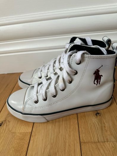White Leather Ralph Lauren Polo Boots