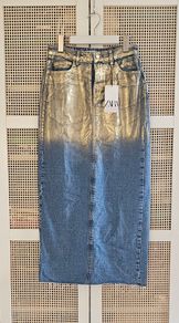 Denim Maxi Skirt Zara New S
