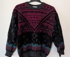 Vintage 90s style Geometric Jumper