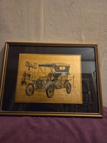 Gold Foil "Ford Model T 1915" Framed print