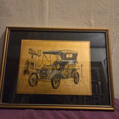 Gold Foil "Ford Model T 1915" Framed print