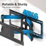 TV Wall Mount Bracket for 26-70 Inch, Swivels Tilts Extends Double Arm, Holds up to 45kg, VESA Image 2